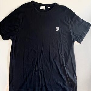 Burberry Black Short Sleeve Tee with embroidered white logo
